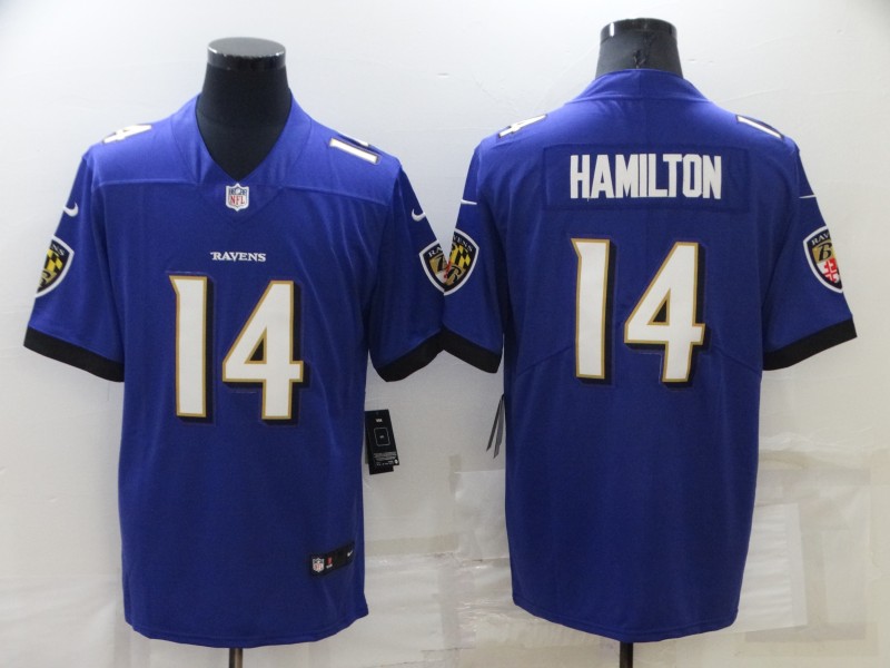 Men's Baltimore Ravens Kyle Hamilton #14 Purple Jersey